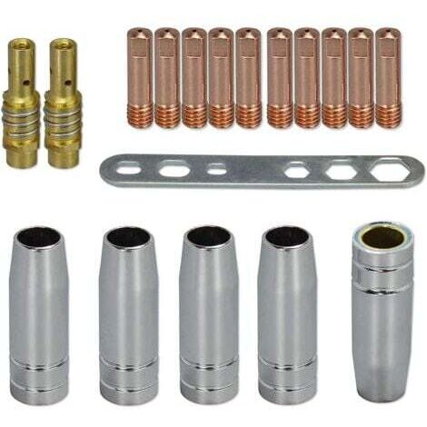 Embout de contact et porte-embout MB15 15AK 0,8 mm M6, diffuseur et coupelle de protection pour torche de soudage MIG MB15 15AK, 18 pièces