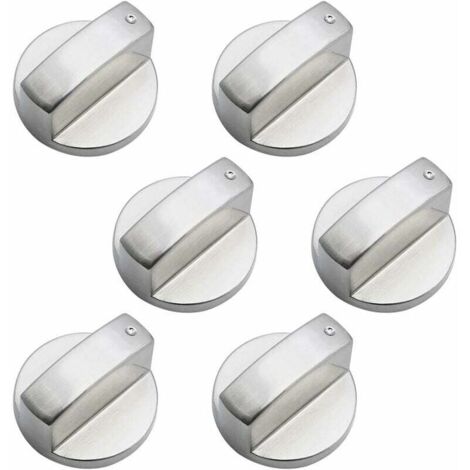 Boutons de Commande Universels en Métal Bouton Cuisinière à Gaz 6mm boutons de contrôle universels bouton de poêle pour cuisinière à gaz cuisinière four plaque de cuisson(6 Pièces)LO-Ron (1/5)