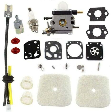 Carburateur avec filtre à air, bougie dallumage, tuyau de carburant pour 2 temps Mantis 7222 7222E 7222M 7225 7230 7234 7240 7920 7924 Motoculteur remplace C1U-K54A, C1U-K82, 12520000013123