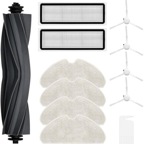 Kit d'accessoires aspirateur robot pour Dreame D10s/D10s Pro, 1 brosse principale, 4 tampons de nettoyage, 2 filtres HEPA, 4 brosses latérales (11 pièces) (1/4)