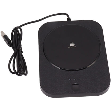 GARRYFIZH Chauffe-tasse électrique à 3 vitesses, arrêt automatique, chauffage rapide, USB, lait, café, boisson, plaque chauffante, noir