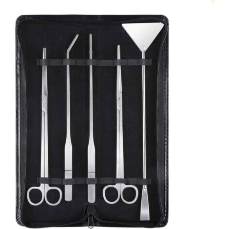 Aquarium Aquascaping Kit 5 en 1 INOX Aquarium Tank Plante Aquatique Outils Ensembles Pinces Ciseaux spatule..DEBUNS