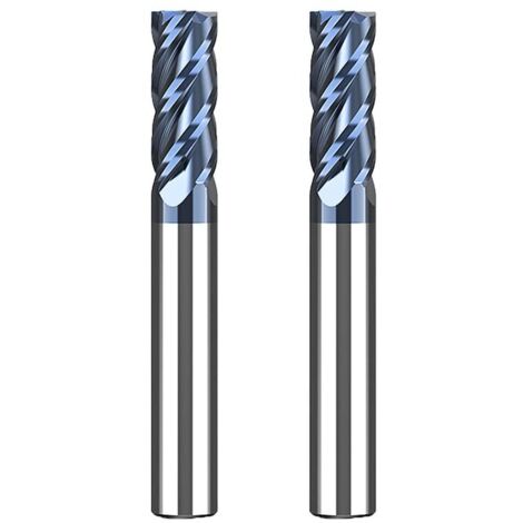 Lot de 2 fraises en carbure 8 mm, 4 dents/4 coupes, revêtement noir AlTiN, fraise CNC, fraise en carbure monobloc 8 mm pour métal, bois, acrylique, plastique (8 mm) (1/5)