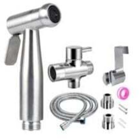 Alovez – Douchette pour robinet avec vanne 3 voies – Flexible en acier inoxydable 59 pouces – Laiton pour douchette et adaptateur – Compatible toilettes et salles de bain