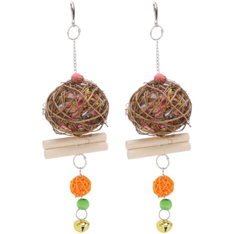 Jeffergarden Broyeur de Cage pour perroquets, jouet à mcher pour oiseaux, pour recherche de nourriture, pour calopsitte, Conure, gris africain (1/5)