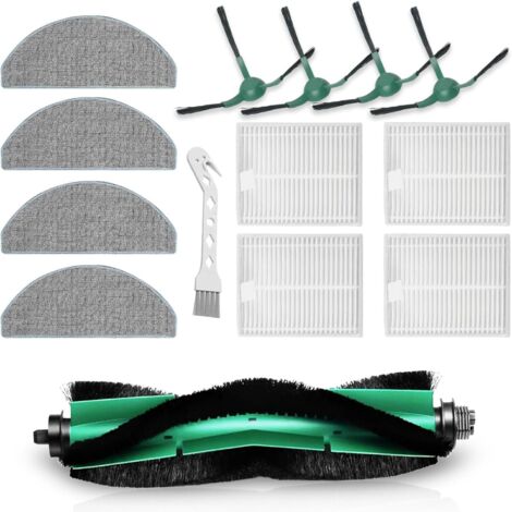 Accessoires pour robot aspirateur - Brosse principale - 2 filtres HEPA - 4 lingettes - 4 brosses latérales - Pièces de rechange pour Roomba Essential/Vac Essential Y0110 Y0112 Y0140 Q0110 Q0120