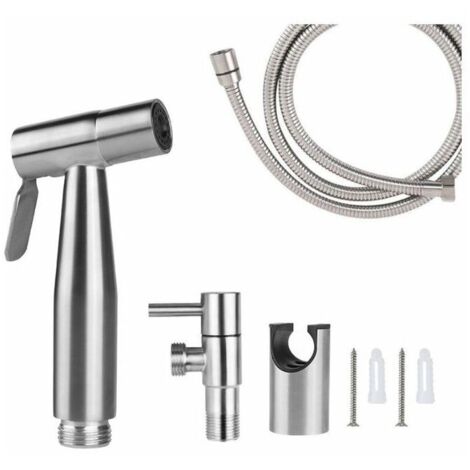 Douchette WC Vaporisateur Bidet Pulvérisat 150 cm,brossée