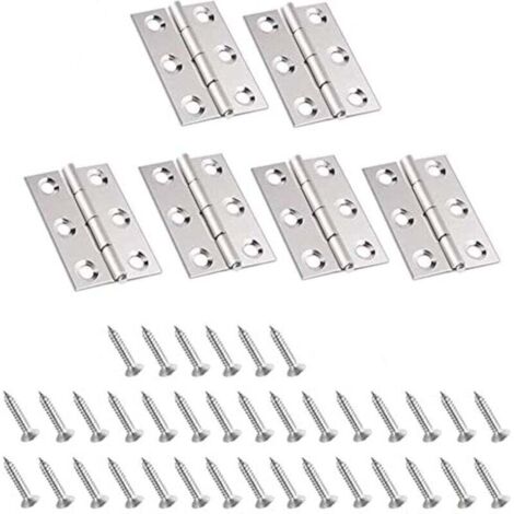 Charnières de porte invisibles en acier inoxydable, lot de 10, pour portes d'armoires, tiroirs, fenêtres, pianos, boîtes à bijoux, placards, quincaillerie pour meubles de maison (1/4)