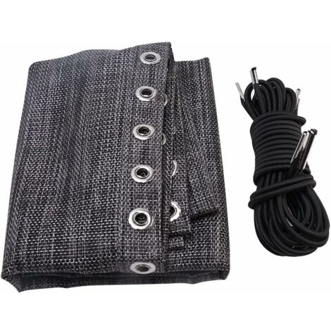Tissu de remplacement de chaise, tissu de chaise longue anti-gravité (noir et gris) avec corde, accessoires de chaise, chaise longue de patio élastique élastique (1/5)