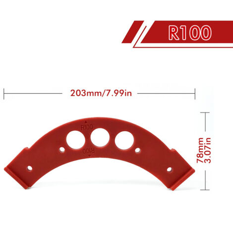 Gabarit de Chantier Grande Rayon R100 à R300 – Pour Arcs Intérieurs et Extérieurs, Rabotage et Rainurage (F2522-R150, 75g) (1/5)
