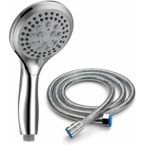 FOREHILL Pommeau de douche avec flexible de 1,5 m, 5 modes universels, douchette chromée et douchette flexible, douchette haute pression salle de bain (1/5)