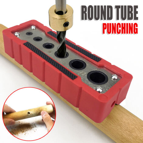Gabarit de Perçage Multifonction pour Bois et Tubes Ronds – Guide de Positionnement Universel (2-13, Y018)