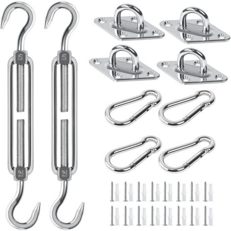 Kit de Fixation pour Parasols et voiles d'ombrage, Acier Inoxydable Soleil Parasols et voiles d'ombrage Kit de Fixation pour Triangle et Carré, Rectangle, du Soleil Parasols et voiles d'ombrage Access (1/5)