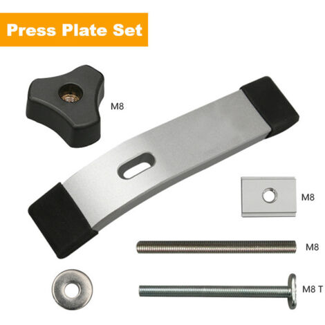 Kit d'Accessoires pour Rainure en T : Presses, Coulisseaux et Vis en T – Pour Établi Modulaire et Guidage (Corps de presse, Argent) (1/5)