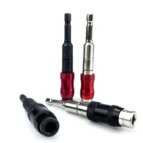 Rallonge multi-angles pour embouts de tournevis, adaptateur étendu, tournevis électrique magnétique puissant, poignée hexagonale, rallonge à verrouillage rapide, noir/argent + embout P, noir/argent + (1/5)