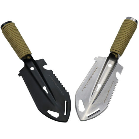 Pelle d'extérieur, pelle de tranchée multifonctionnelle en acier inoxydable, outil de camping et de survie en extérieur, petite pelle à main montée sur véhicule, pelle de jardin, pelle de tranchée arg (1/5)