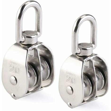 Poulie Double 2pcs inox 304 pivotant Double poulie-DPZO