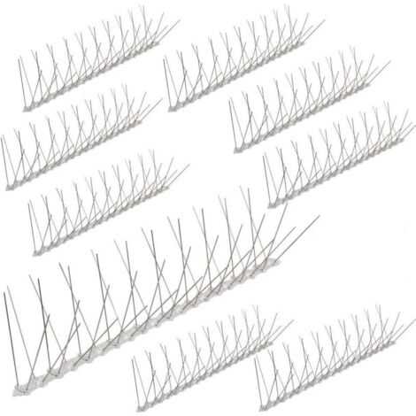 10 mètre pics anti pigeons 4 rangées en polycarbonate - solution de qualité pour contrôle des oiseaux