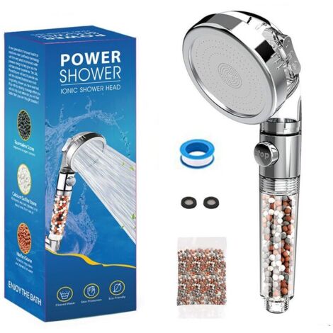 FOREHILL Pommeau Douche Haute Pression Pomme de Douche Anti Calcaire Filtrant，3 Modes De Douche Convient à Salle De Bain (1/5)