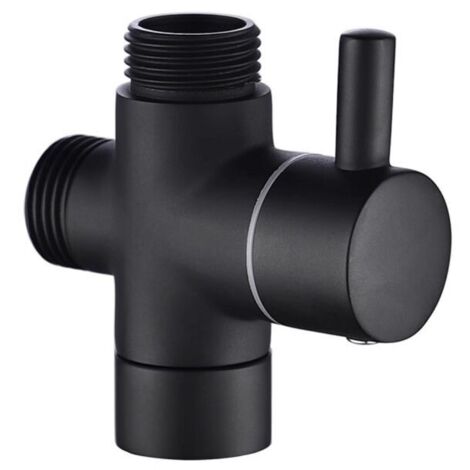 Robinet de commutation de douche, robinet à trois voies pour baignoire-douche, robinet de Conversion de robinet, noir (1/4)