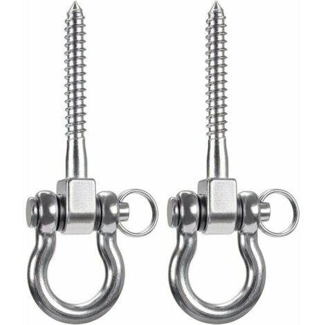 2 pièces 900KG capacité 304 crochets de plafond robustes en acier inoxydable, crochets de balançoire, crochets de suspension avec vis pour chaise suspendue de yoga en bois sac de boxe hamac fauteuil r (1/5)