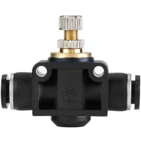 BARKBUSTERS Régulateur de débit d'air pour tuyau de 6 mm, raccord pneumatique en T, vanne de régulation pour raccords de tuyauterie (6 mm) (1/4)