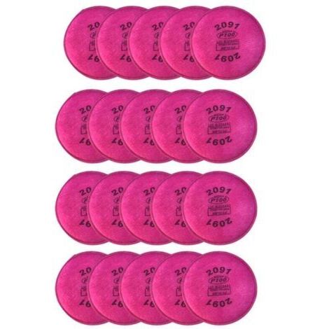 BARKBUSTERS  Lot de 20 filtres à particules 2091 P100 compatibles avec 2091, remplacement pour 6000 6200 6800 7000 FF-4