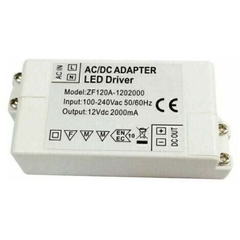 BARKBUSTERS  Transformateur d'alimentation 24 W 12 V - Adaptateur convertisseur de pilote LED à tension constante - Pour bandes et ampoules LED G4, MR11 et MR16