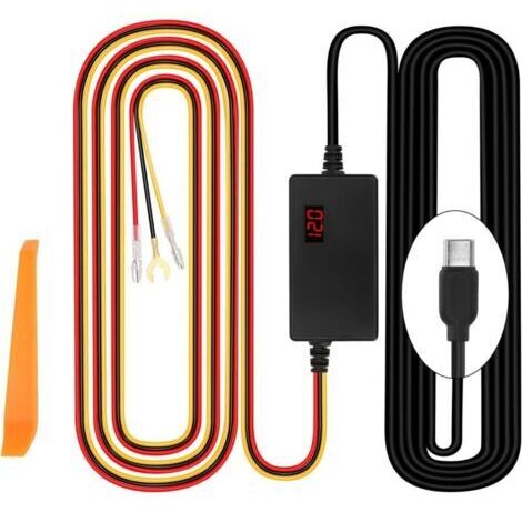 BARKBUSTERS Dashcam Hardwire Kit de câblage 12 V-24 V vers 5 V 3 A avec indicateur de tension, tension réglable, mode stationnement 24H, protection contre la décharge de batterie, type C, démarrage (1/4)