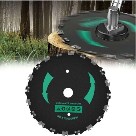 BARKBUSTERS  Lame de tronçonneuse, lame de désherbage de 22,9 cm, lame de scie circulaire à 20 dents – Pour l'élagage des arbres, le débroussaillage, la coupe de cordes, les mauvaises herbes et les bu