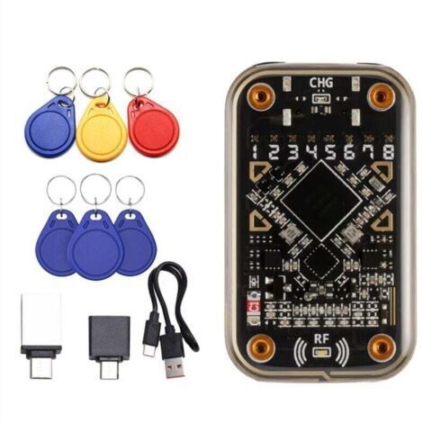 BARKBUSTERS Émulateur de Carte à Puce Sans Contact Chameleon Ultra Lecteur Intelligente RFID + Porte-Clés 3xCUID/UID Compatible avec NFC Read Writer