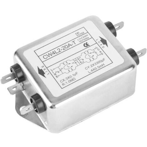 BARKBUSTERS Filtre EMI, Filtre EMI de Puissance Suppresseur de Bruit CW4L2-20A-T 20A Terminal de Filtre EMI de Ligne Electrique 115V / 250V (1/5)