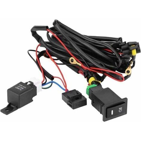 BARKBUSTERS Faisceau antibrouillard - antibrouillard universel Cablage Antibrouillard Polo 4 12V universel voiture LED antibrouillard interrupteur marche/arrêt faisceau de câbles fusible Kit de relai
