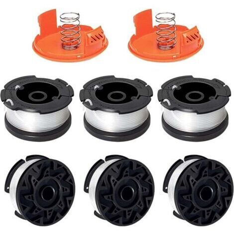 BARKBUSTERS  Bobine Fil Coupe Bordure Compatible avec Black+Decker A6481 A6485 AF-100 AF-100-3ZP,Convient pour ST5530-GB GLC3630L20-GB STC1820PC-GB BESTA530-GB BESTA525-GB(6 Bobine+2 Couvercle+2 Resso