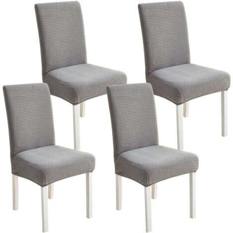 BARKBUSTERS Housses de chaise, lot de 4, universelles, extensibles, épaisses et élastiques, résistantes aux taches, grises