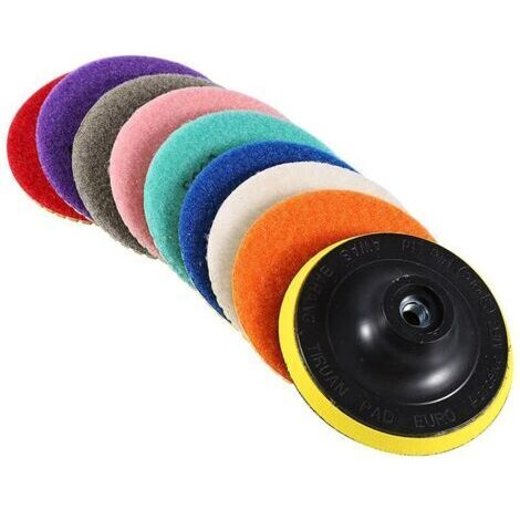 BARKBUSTERS Polir Le Granit, Disque de Polissage Diamant, Disque Poncage Carrelage, Tampons de Polissage Diamantés, Tampons de Meulage En Béton Polisseur Humide Avec Disque Collant, Scratch a Polir L (1/4)
