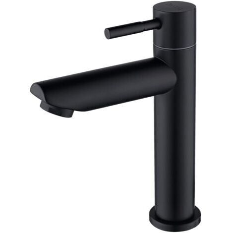BARKBUSTERSRobinet lave main eau froide uniquement, robinet lavabo eau froide pour WC, robinetterie avec Bec Hauteur 100mm en acier inoxydable Noir Matte