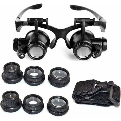BARKBUSTERSGrossissement 10X 15X 20X 25X, Loupe à lumière LED réglable pour bijoutiers horlogers (1/2)