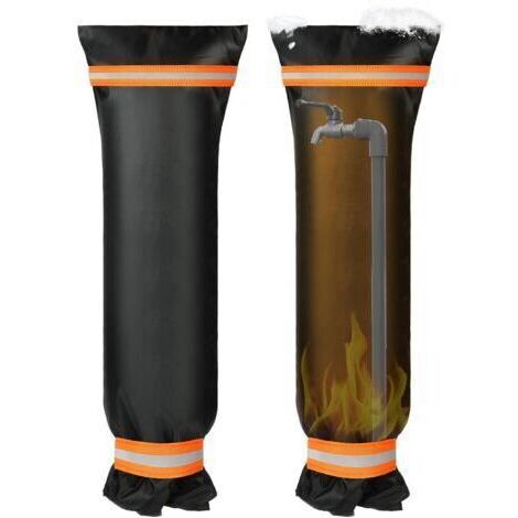 BARKBUSTERSHousse de Robinet pour L'extérieur, Couvercle Antigel pour Robinets avec Bande Réfléchissante, Housse de Robinet de Jardin Imperméable pour Protection Contre Le Gel en Hiver 64 x 26cm
