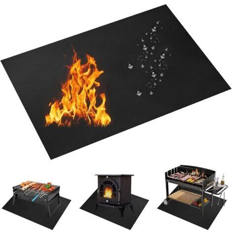 BARKBUSTERSTapis ignifuge isolant thermique noir, résistant à la chaleur jusqu'à 1093°C, 122cm76cm (1/5)