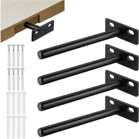 BARKBUSTERS4Pcs Support d'Étagère Flottante, Support d'Étagère Invisible en Métal, Support d’ Étagère Caché Robuste, Support pour Étagère en Bois Invisible(10mm),Superma TRIMEC (1/5)