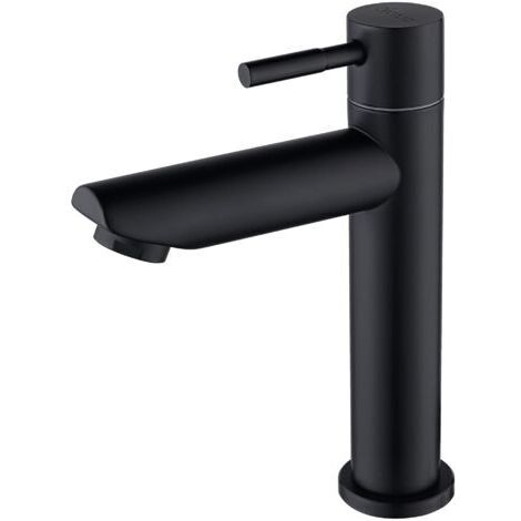 BARKBUSTERSRobinet lave main eau froide uniquement, robinet lavabo eau froide pour WC, robinetterie avec Bec Hauteur 100mm en acier inoxydable Noir Matte