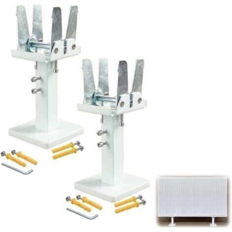 BARKBUSTERS2 Pièces Support de Radiateur, Supports de Radiateur Réglables en Acier de 14 à 21 Cm, Kit de Pieds de Radiateur à Montage au Sol, Pieds de Radiateur