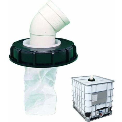 BARKBUSTERS45°Filtre Cuve 1000L, avec Filtre en Nylon Lavable, pour Raccord Cuve 1000 litres, Filtre À Couvercle IBC Accessoires de Réservoir IBC 165 mm