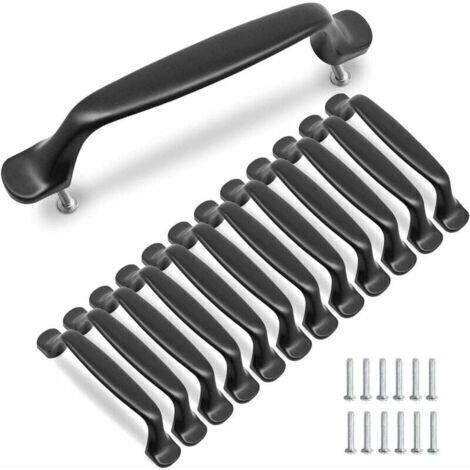 BARKBUSTERS 10 Pcs Black Kitchen Cabinet Handle 96mm Aluminum Alloy Door Wardrobe Handles with Screws (1/5)
