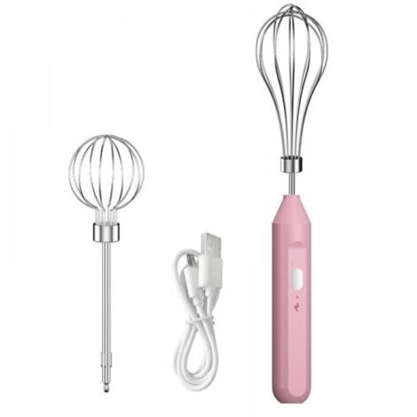 BARKBUSTERS (Rose) Mini fouet électrique sans fil portable, fouet rechargeable portatif avec deux batteurs en acier inoxydable (1/3)