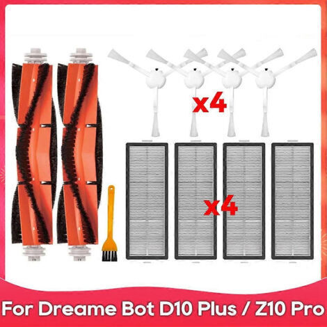 BARKBUSTERS Accessoire pour aspirateurs robots Dreame Bot D10 Plus / RLS3D / Z10 Pro / L10 Plus : brosse latérale rotative et filtre HEPA