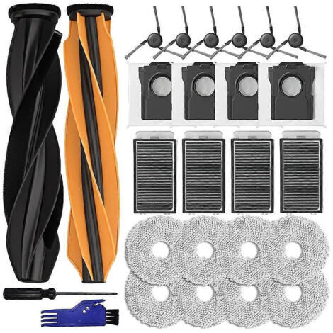 BARKBUSTERS Accessoires pour aspirateur robot Dreame X50 L50 L40s Pro Ultra/Mova V50 Ultra : brosse latérale principale, filtre, lingettes de nettoyage et sac à poussière.