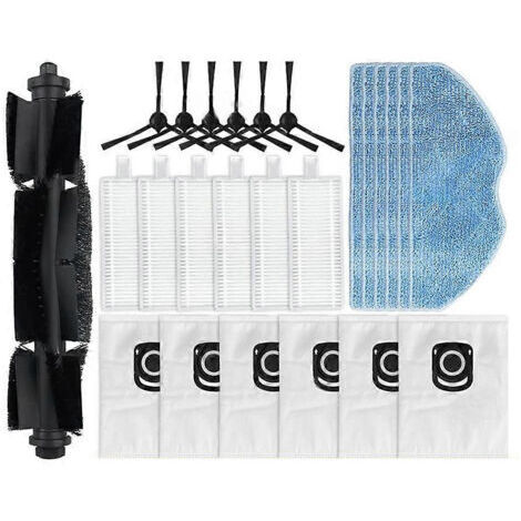 BARKBUSTERS Lot de 25 pièces pour aspirateur Tefal Rowenta X-Plorer Série 75S RR8577WH / 75S+ RG8597W : brosse, filtre, lingette et sac à poussière.