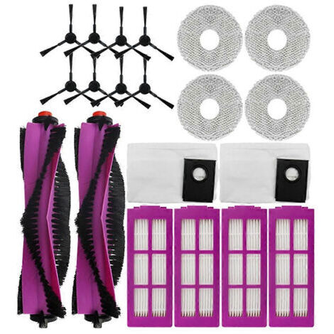 BARKBUSTERS Pièces détachées pour aspirateurs robots Midea V15 Pro, V15 Max, V15 Pro Mini et Eureka J15 Pro Ultra : brosse principale, filtre HEPA, sac à poussière et chiffon.